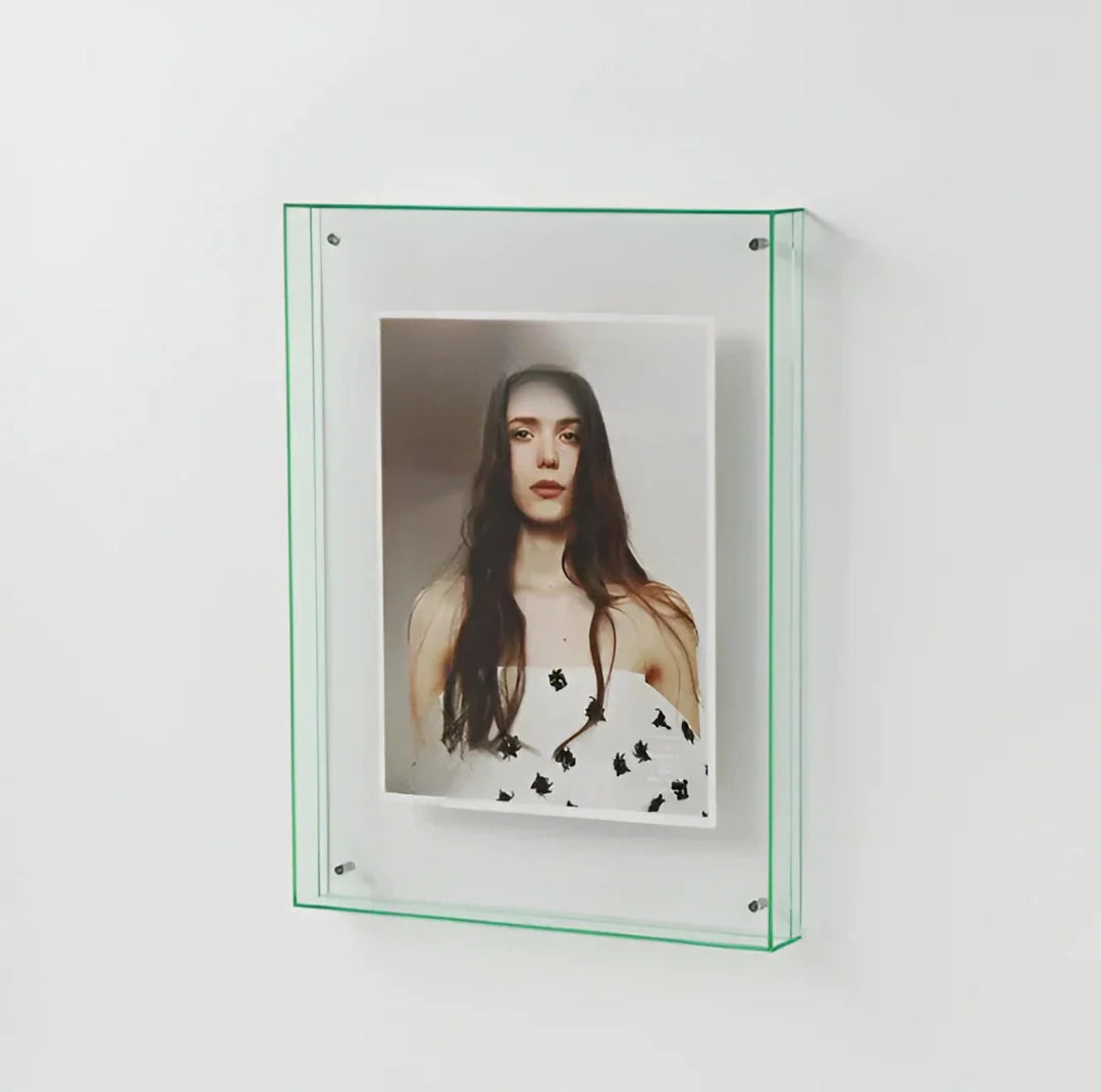 Photo Frame Clear Acrylic Floating Desk & Wall Mount