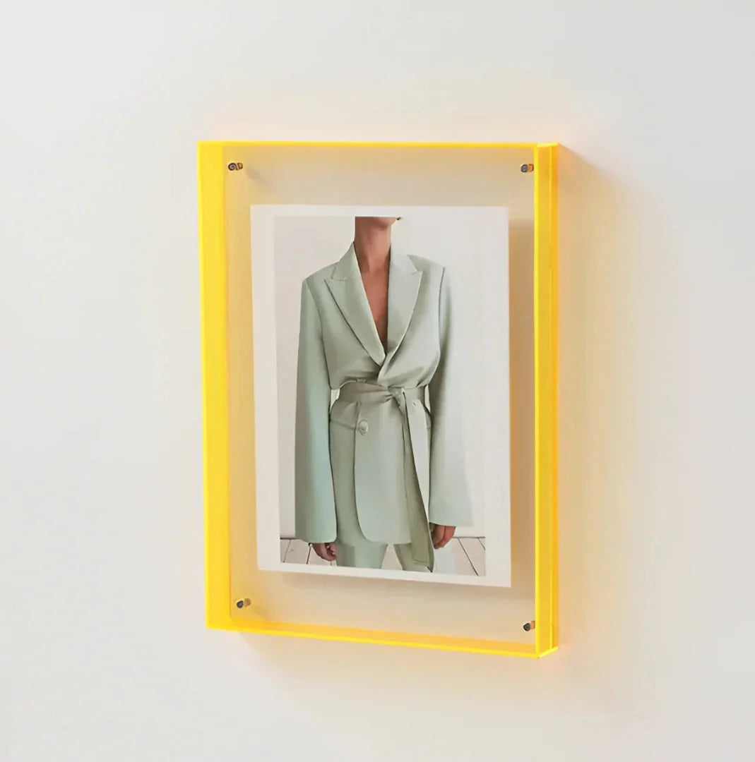 Photo Frame Clear Acrylic Floating Desk & Wall Mount