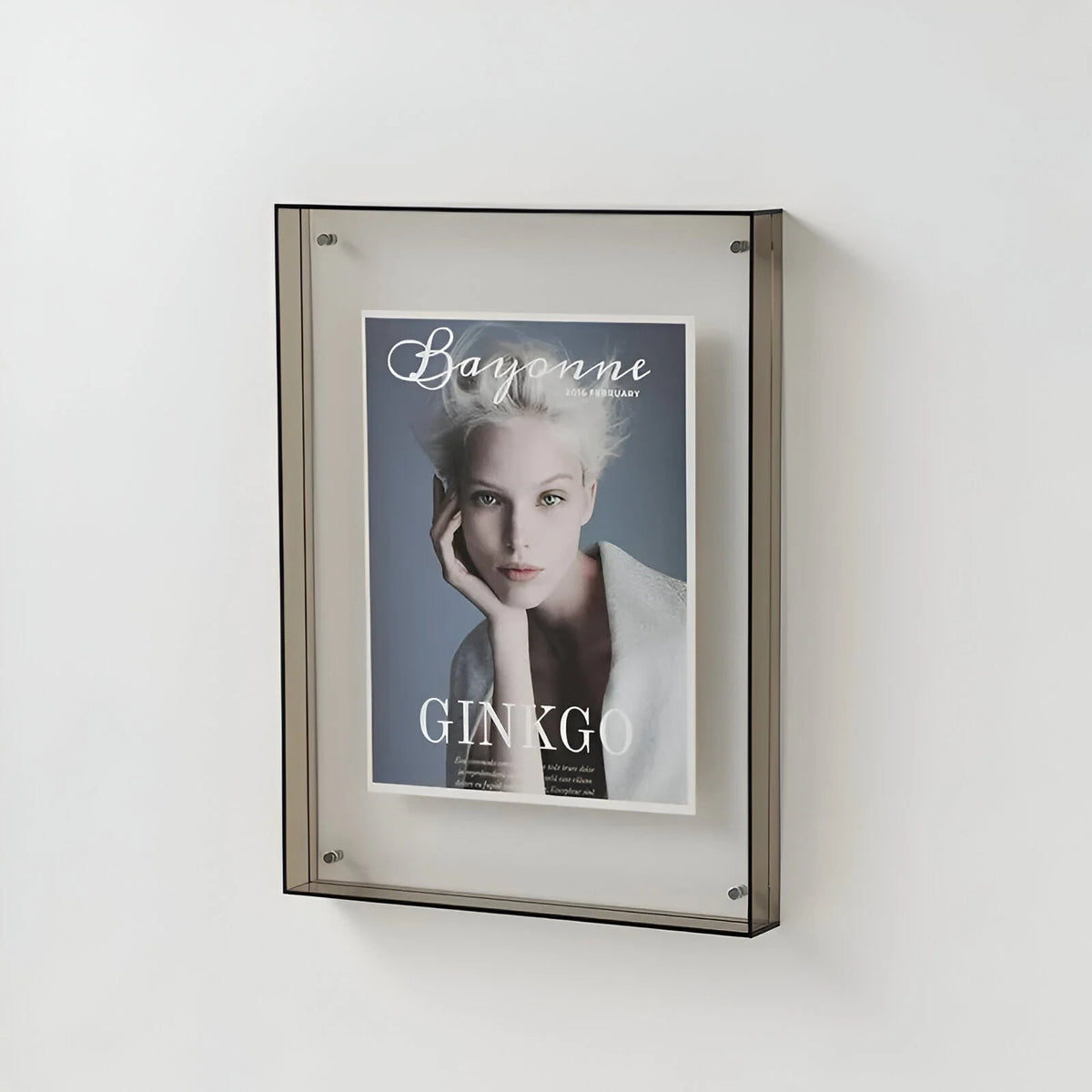 Photo Frame Transparent Acrylic Freestanding or Wall-Mountable
