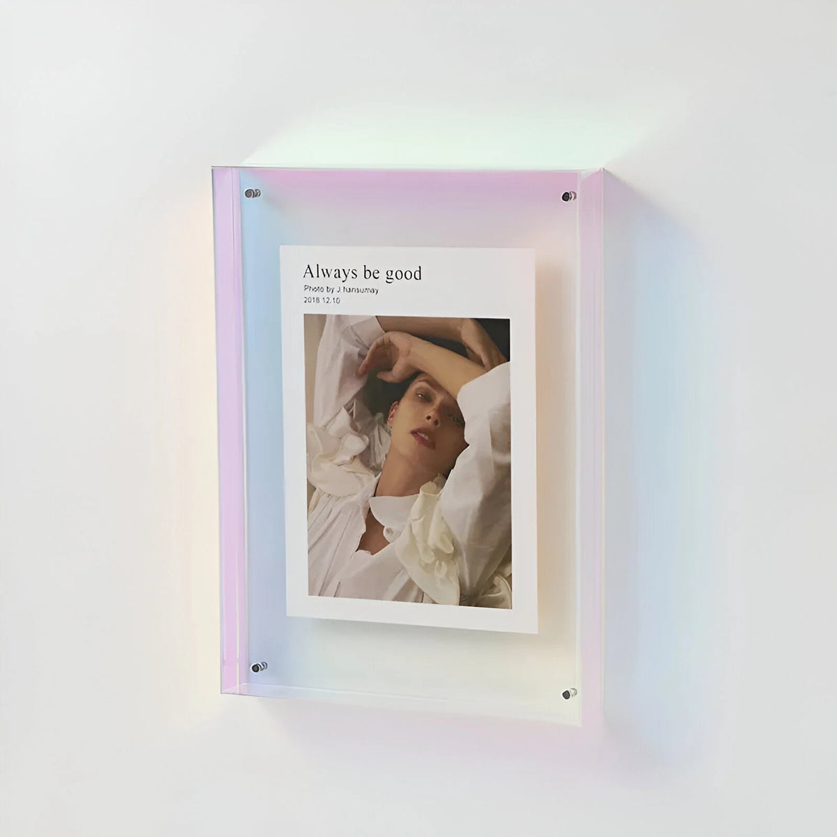 Photo Frame Transparent Acrylic Freestanding or Wall-Mountable