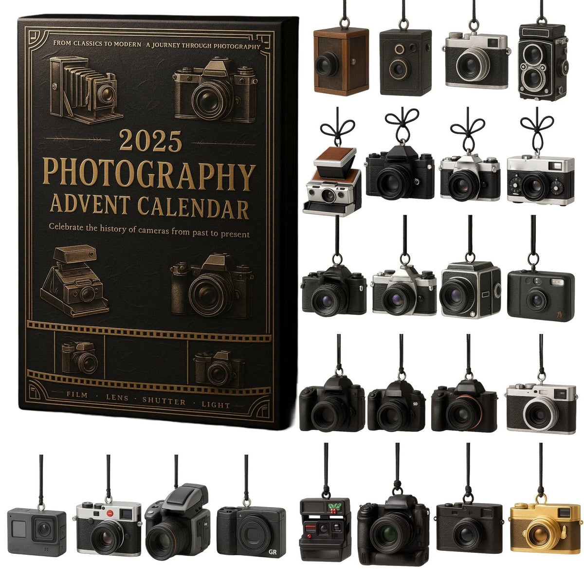 Photography Advent Calendar 24 Miniature Acrylic Cameras & Accessories