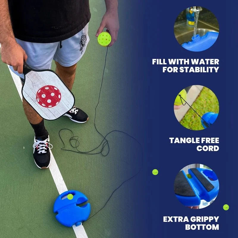 Pickleball Trainer Solo Rebounder Glow-In-The-Dark Balls