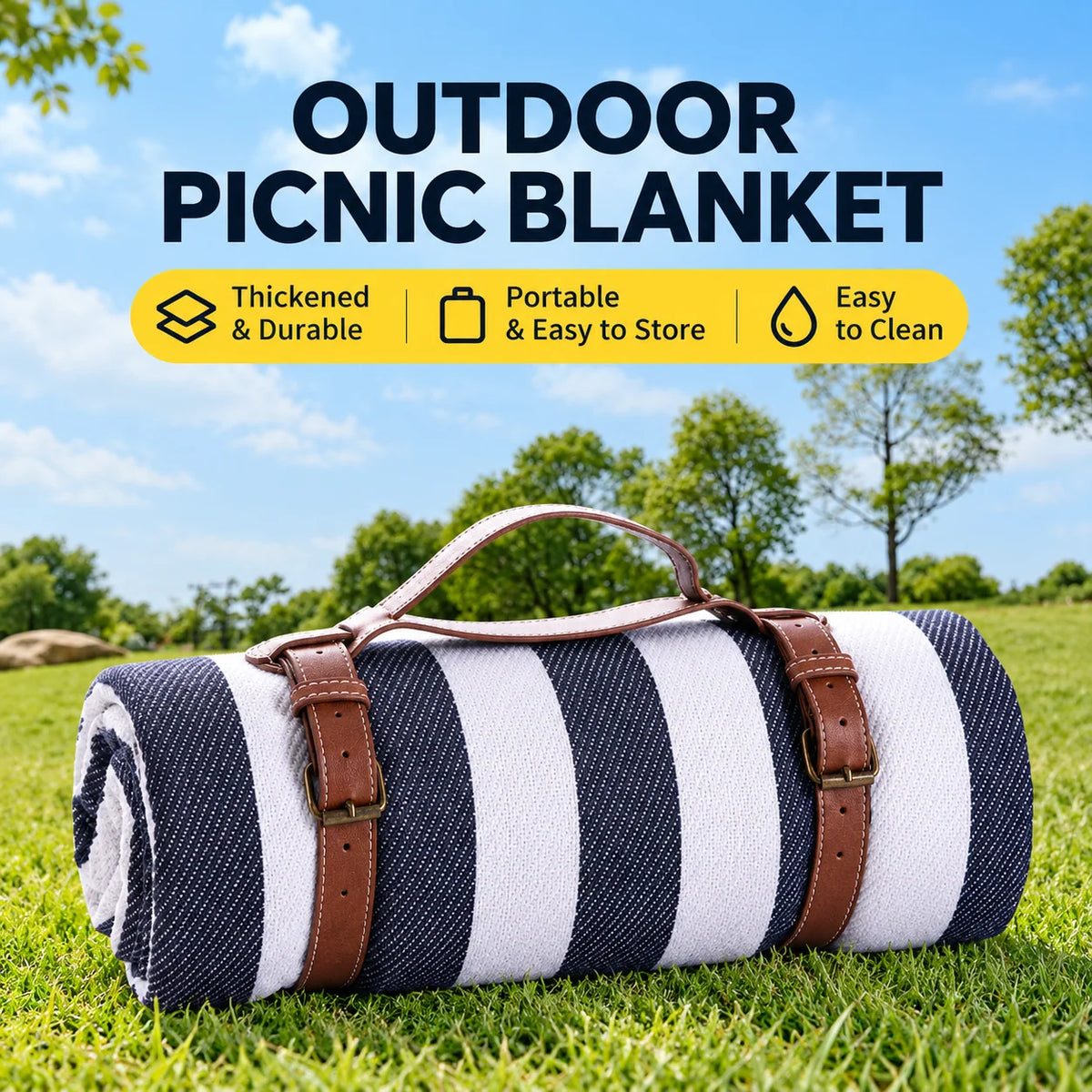 Picnic Blanket Waterproof Cushioned Foam Foldable