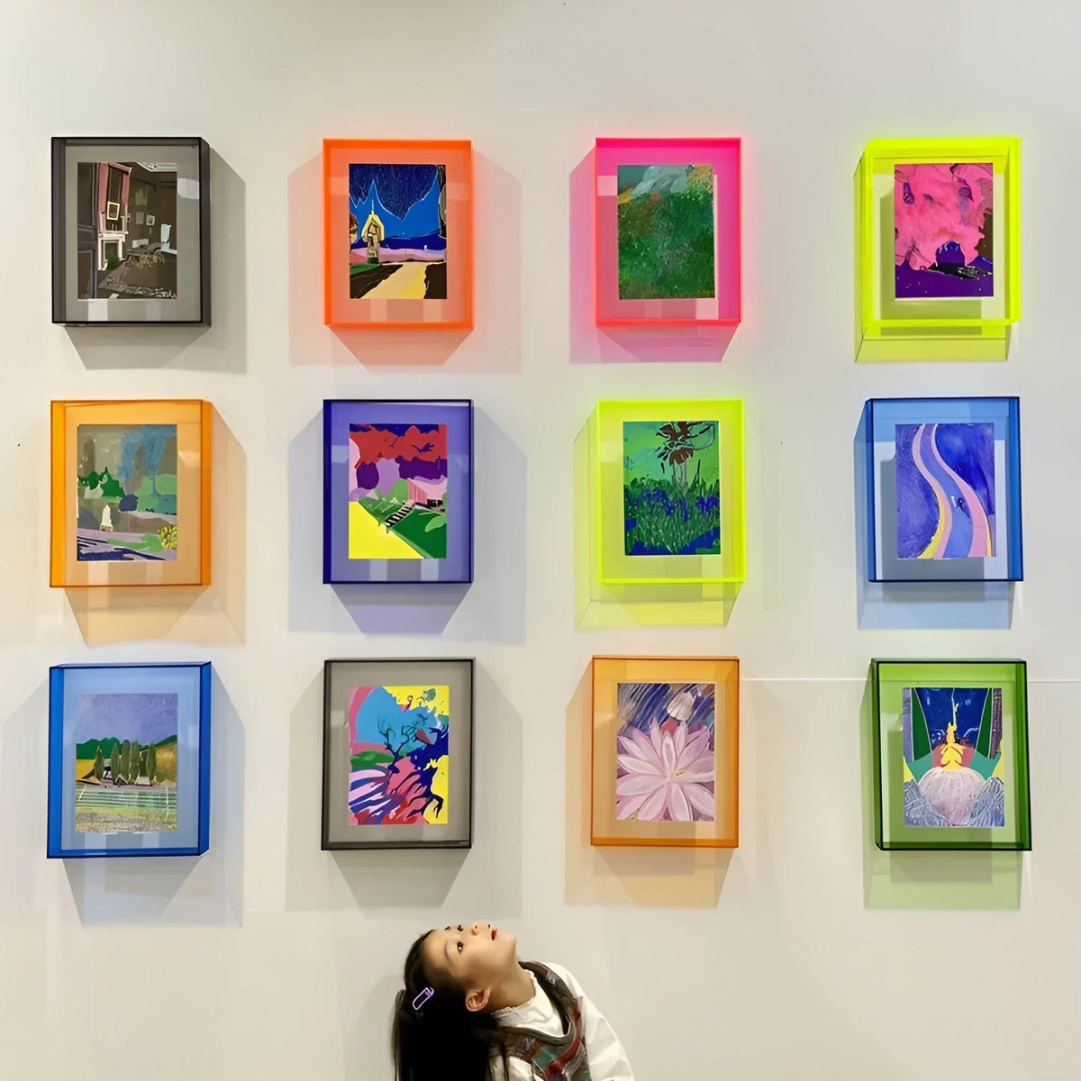 Picture Frame Acrylic Neon Edge Stand Or Hang