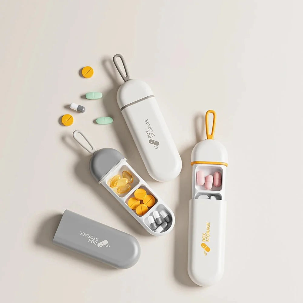 Pill Box Compact Plastic Secure Lid For Travel
