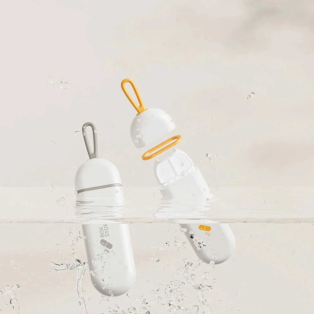 Pill Box Compact Plastic Secure Lid For Travel