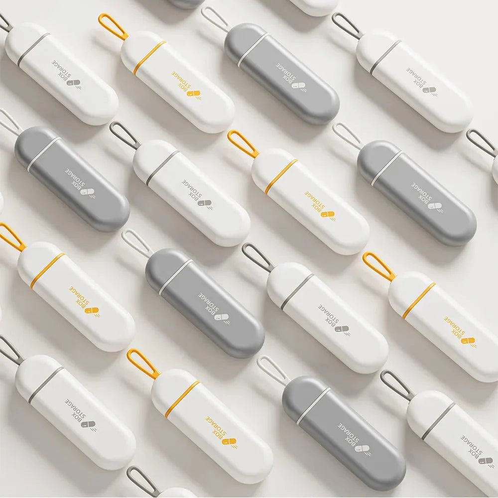 Pill Box Compact Plastic Secure Lid For Travel