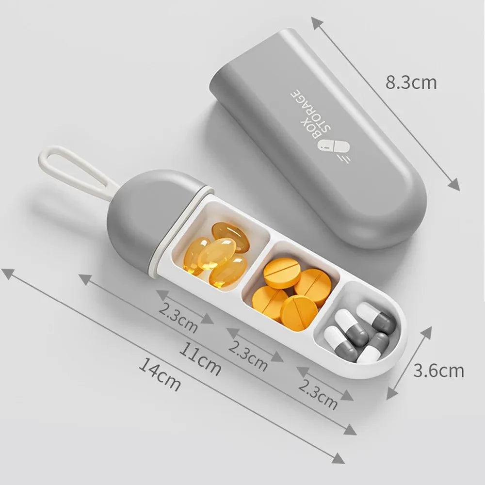 Pill Box Compact Plastic Secure Lid For Travel