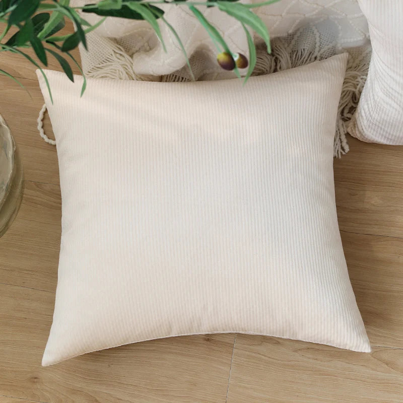 Pillow Cover 18x18in Fine Ribbed Cord Cotton-Poly Blend