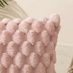 Pillow Cover 3D Plush Grid Machine Washable Zipper Closure