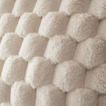 Pillow Cover 3D Plush Grid Machine Washable Zipper Closure