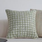 Pillow Cover Abstract Houndstooth Jacquard Cotton-Linen 18x18