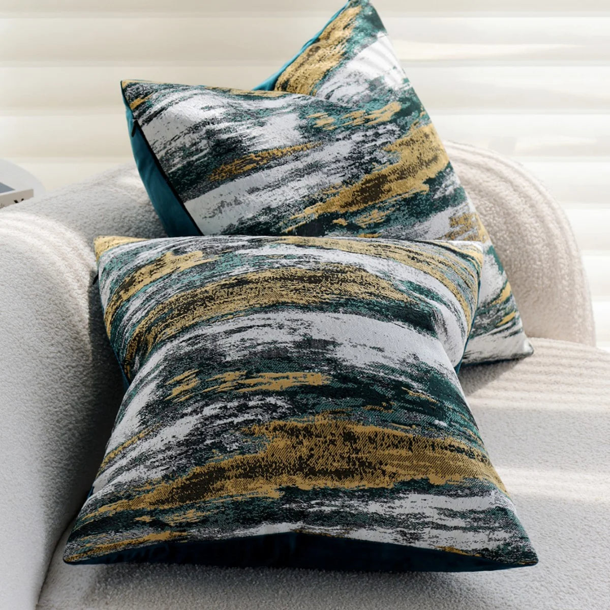 Pillow Cover Abstract Jacquard Cotton-Polyester Concealed Zipper