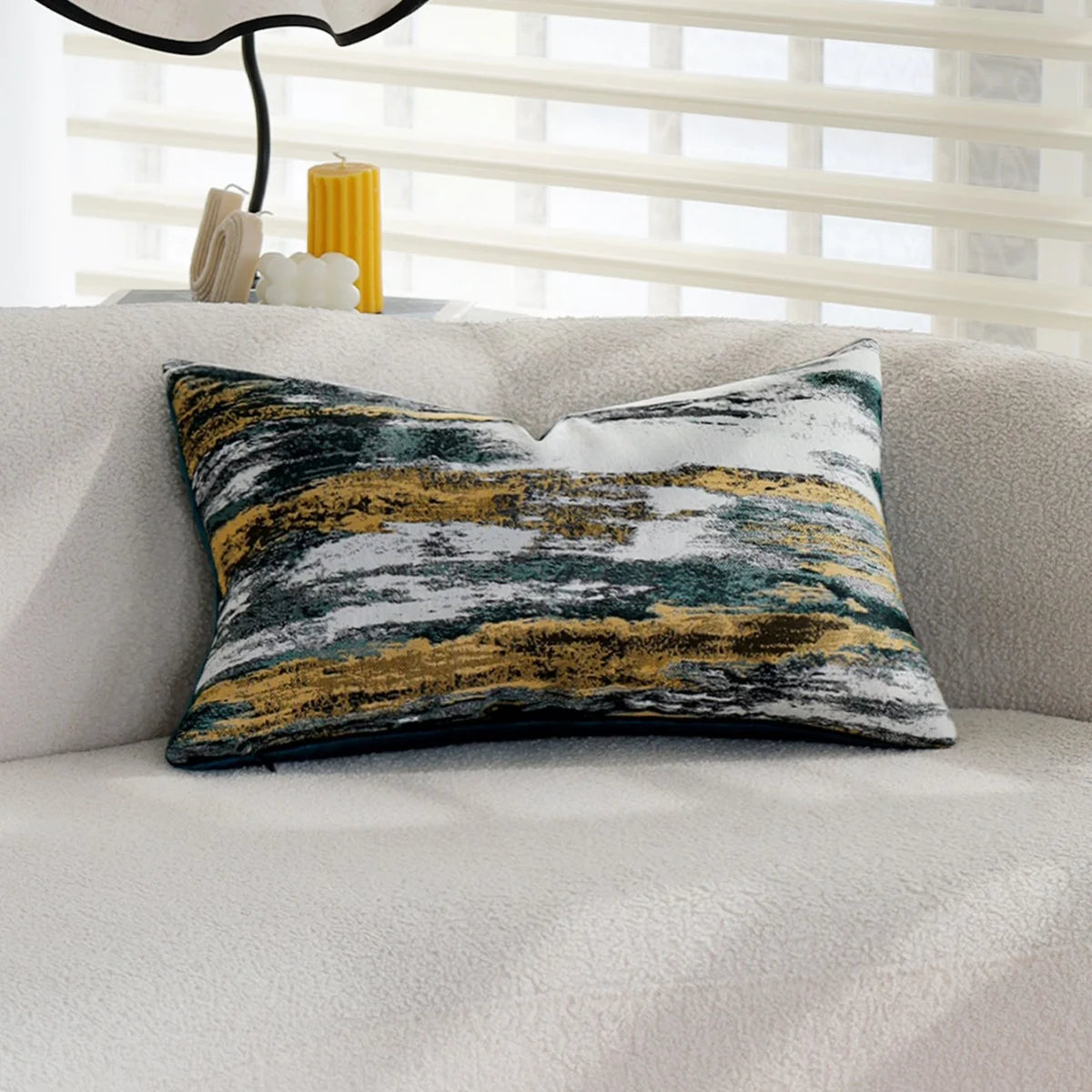 Pillow Cover Abstract Jacquard Cotton-Polyester Concealed Zipper