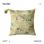 Pillow Cover Bamboo Print Cotton-Linen Concealed Zipper