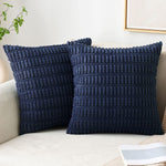 Pillow Cover Chenille Textured Grid Hidden Zipper
