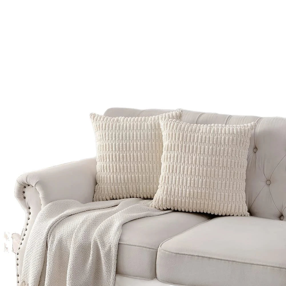 Pillow Cover Chenille Textured Grid Hidden Zipper