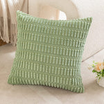 Pillow Cover Chenille Textured Grid Hidden Zipper