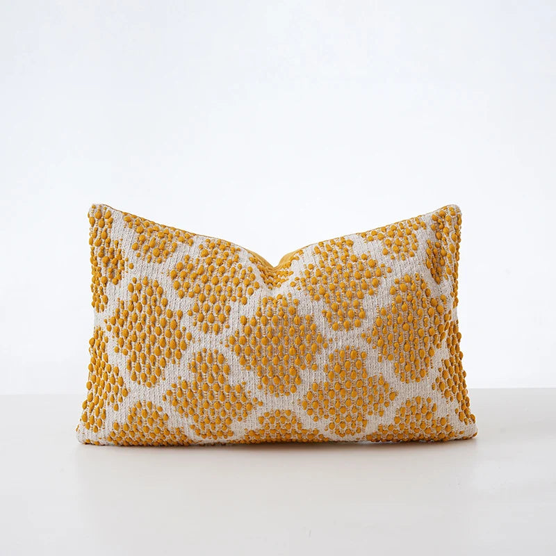 Pillow Cover Cotton Blend Crochet Trim Hidden Zipper