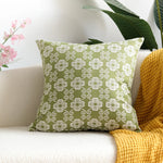 Pillow Cover Cotton-Linen Floral Jacquard Hidden Zipper