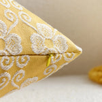 Pillow Cover Cotton-Linen Floral Jacquard Hidden Zipper