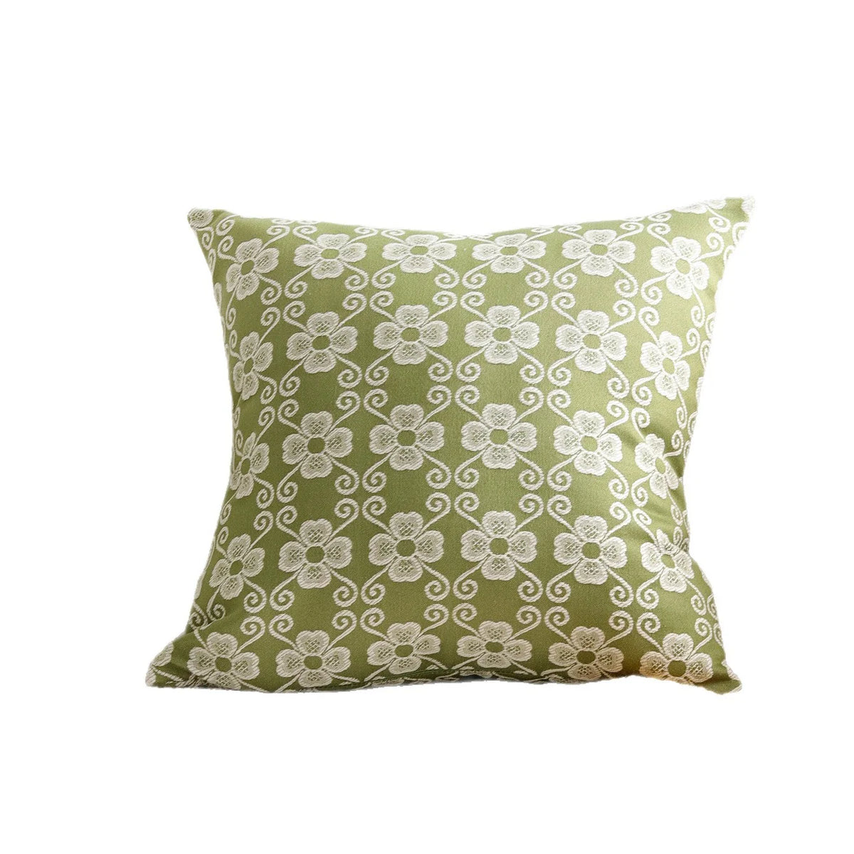 Pillow Cover Cotton-Linen Floral Jacquard Hidden Zipper