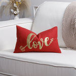Pillow Cover Cotton-Linen Fuzzy Heart & Tassel Corners