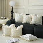 Pillow Cover Embossed Circle Faux Fur Trim 18x18in