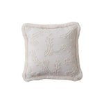 Pillow Cover Embossed Circle Faux Fur Trim 18x18in