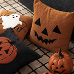 Pillow Cover Embroidered Ghost Teddy Fleece & Concealed Zipper