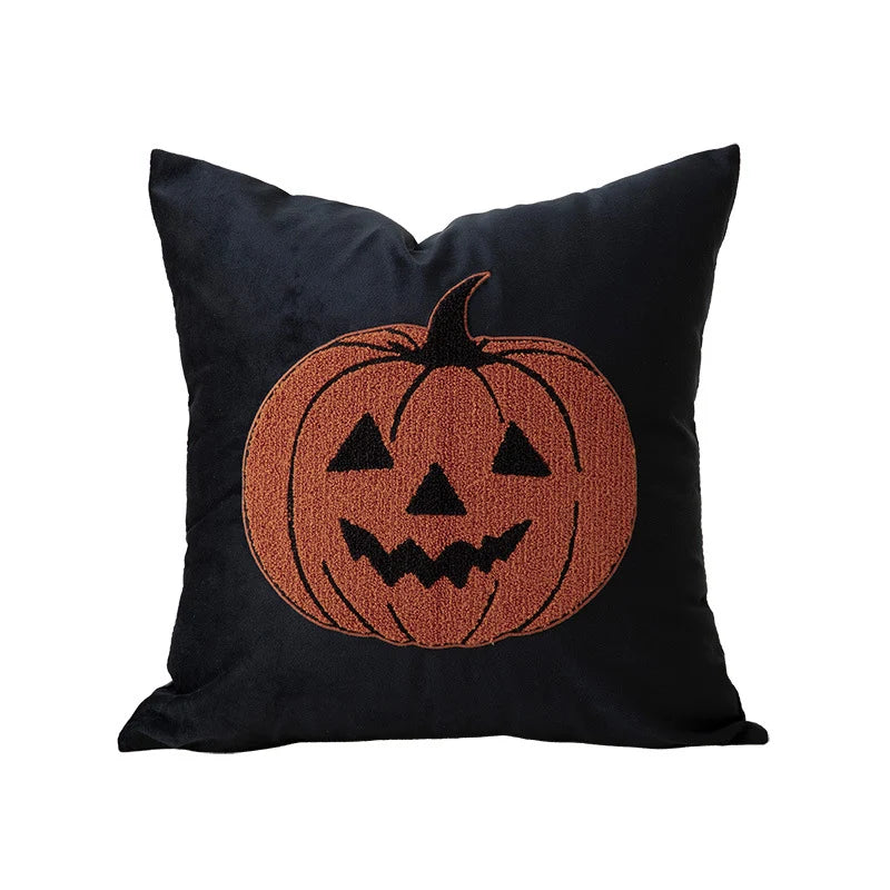 Pillow Cover Embroidered Ghost Teddy Fleece & Concealed Zipper