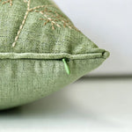 Pillow Cover Embroidered Linen-Blend Hidden Zipper