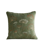 Pillow Cover Embroidered Linen-Blend Hidden Zipper