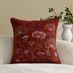 Pillow Cover Embroidered Linen-Blend Hidden Zipper