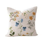 Pillow Cover Hand-Embroidered Linen-Look Hidden Zipper 18x18