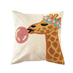 Pillow Cover Hand-Tufted Canvas Zipper Closure 18 x 18 Inch