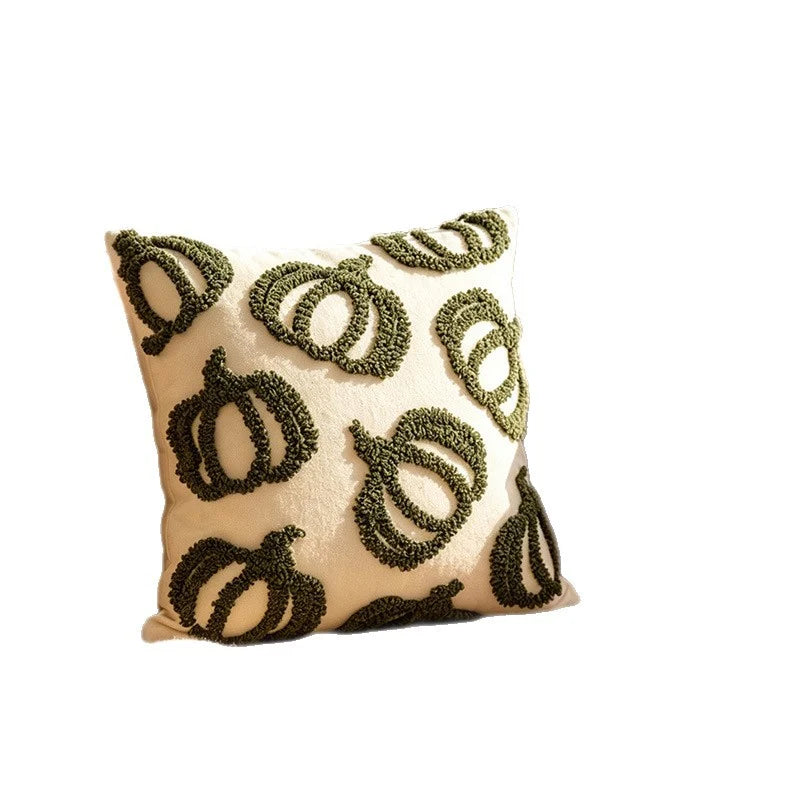 Pillow Cover Hand-Tufted Chenille Cotton-Blend