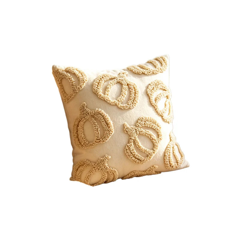 Pillow Cover Hand-Tufted Chenille Cotton-Blend