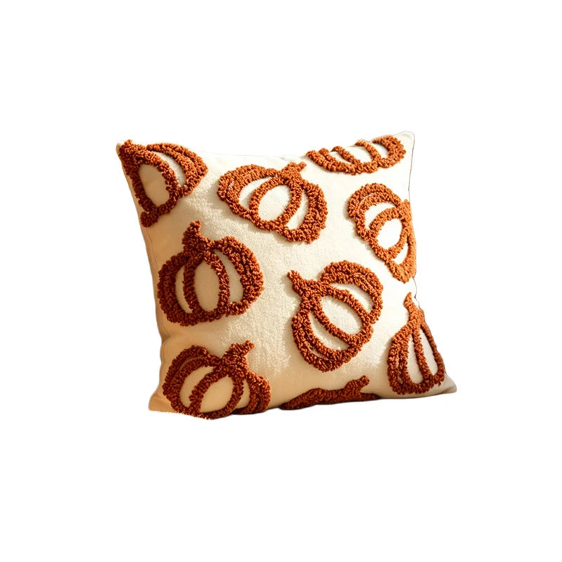 Pillow Cover Hand-Tufted Chenille Cotton-Blend