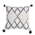 Pillow Cover Hand-Tufted Diamond Cotton Blend Concealed Zipper
