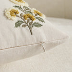 Pillow Cover Hand-Tufted Floral Cotton-Linen Hidden Zipper
