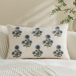 Pillow Cover Hand-Tufted Floral Cotton-Linen Hidden Zipper