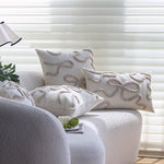 Pillow Cover Hand-Tufted Wave Texture Cotton-Linen Blend Hidden Zipper