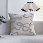 Pillow Cover Hand-Tufted Wave Texture Cotton-Linen Blend Hidden Zipper
