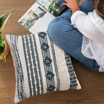 Pillow Cover Handcrafted Tufted Diamond & Tassels Cotton 45x45