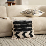 Pillow Cover Handcrafted Tufted Tassel Fringe Cotton Blend