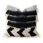Pillow Cover Handcrafted Tufted Tassel Fringe Cotton Blend