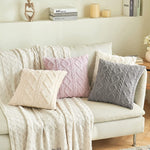 Pillow Cover High-Pile Plush Geometric Tufting Hidden Zipper