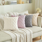 Pillow Cover High-Pile Plush Geometric Tufting Hidden Zipper