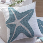 Pillow Cover High-Pile Starfish Relief Cotton-Linen Concealed Zipper